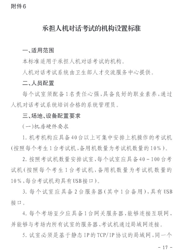 2016年貴州省衛(wèi)生高級(jí)承擔(dān)人機(jī)對(duì)話考試的機(jī)構(gòu)設(shè)置標(biāo)準(zhǔn)