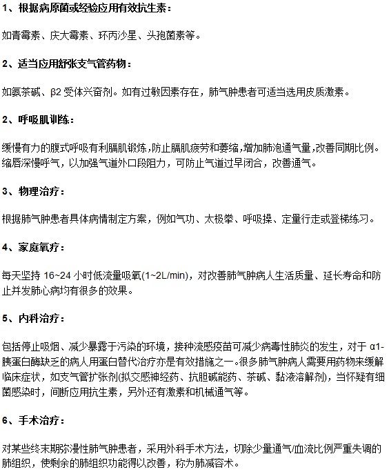 西醫(yī)上如何對肺氣腫病人進行治療？