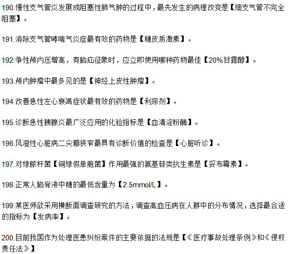 200條高頻考點！臨床執(zhí)業(yè)醫(yī)師考前必背