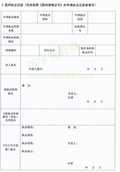 陜西省延安市2018年醫(yī)師資格考試證書注冊(cè)要求及注冊(cè)表填寫說(shuō)明