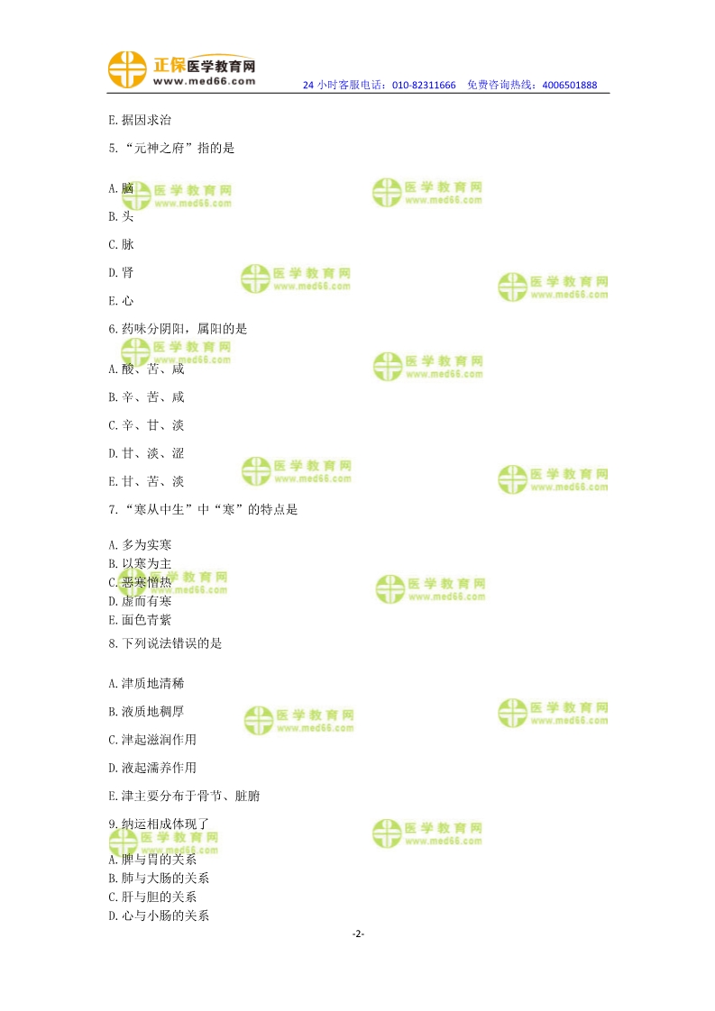 2019年中醫(yī)執(zhí)業(yè)醫(yī)師?？紲y評試卷