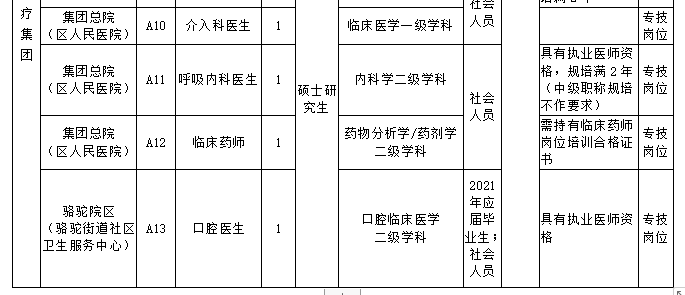 2021年浙江省鎮(zhèn)海區(qū)人民醫(yī)院醫(yī)療集團(tuán)簡化程序錄用優(yōu)秀高層次緊缺人才需求計(jì)劃表（15人）1