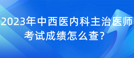 2023年中西醫(yī)內科主治醫(yī)師考試成績怎么查？