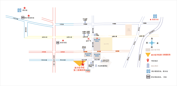 新鄉(xiāng)醫(yī)學院第三附屬醫(yī)院考試基地定位圖